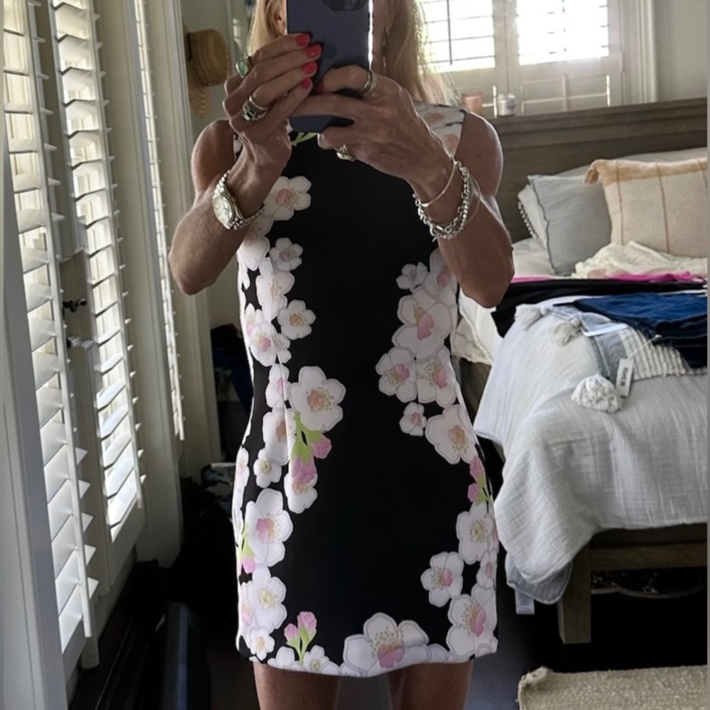 Cynthia Rowley Mini Dress in Black Floral